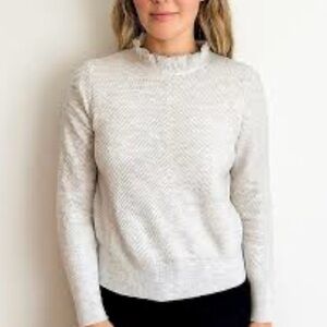 J. Crew Women's Light Gray Ruffleneck Sweater